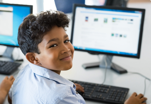 Child using computer