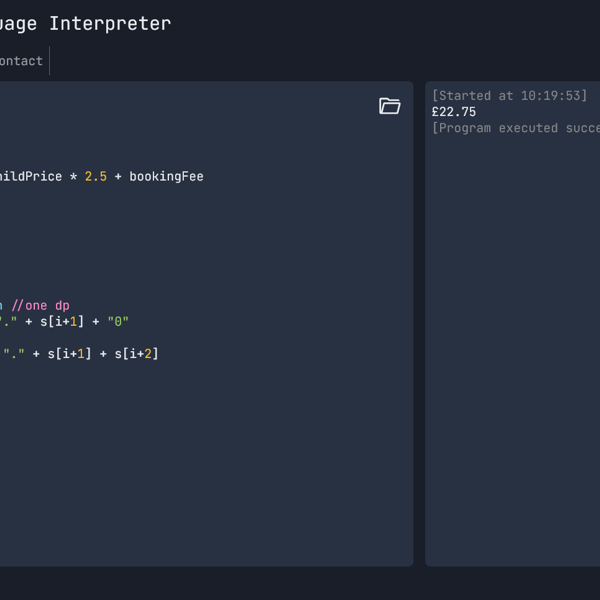 OCR Exam Reference Language Interpreter
