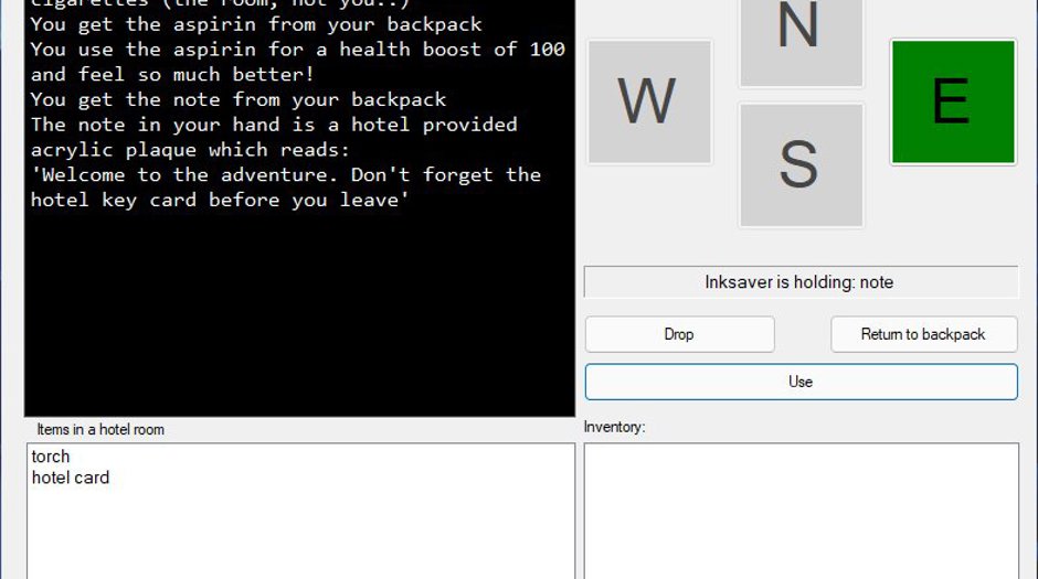 Text Adventure Game using C# and Winforms